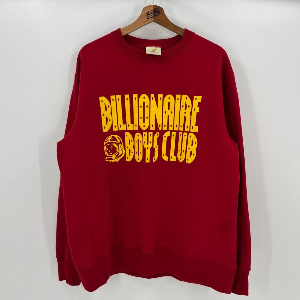 OG Billionaire Boys Club BBC Pharrell Spell Out Logo Crewneck Sweater in Red XL
